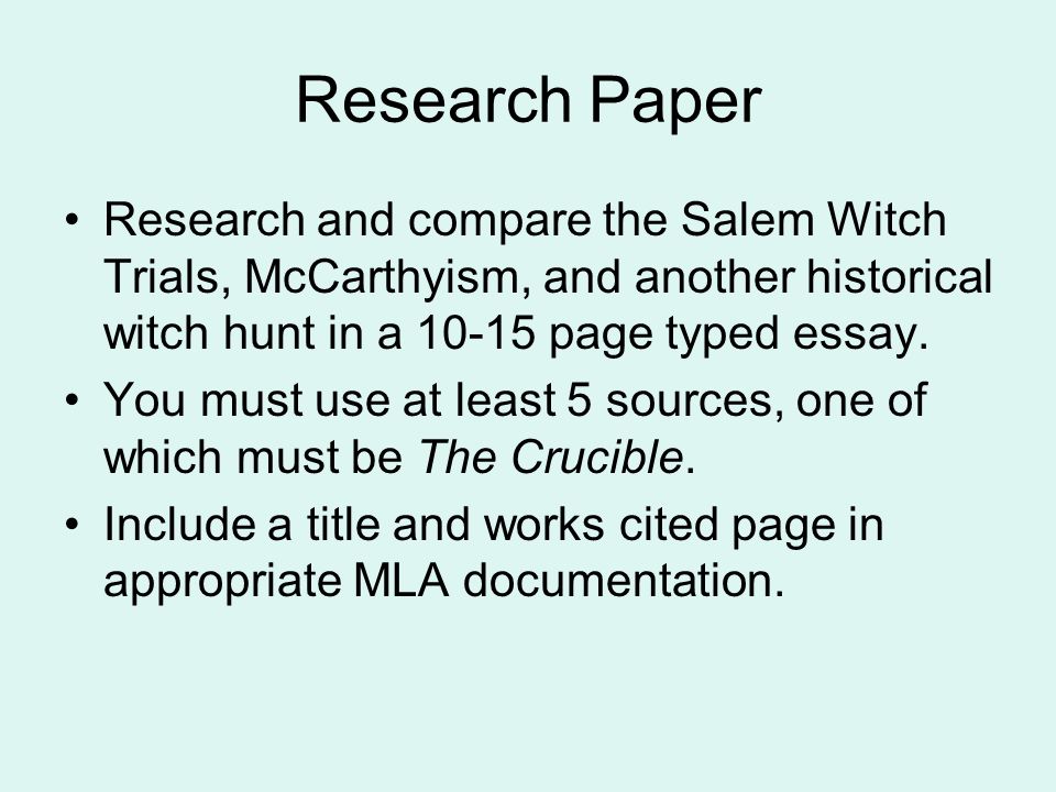 Students essays on salem witchcraft trials